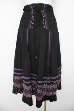 画像2: OZZ ANGELO / レースラインフィッシュテールスカート  黒/紫 Y-26-03-06-252-OO-SK-SZ-ZY