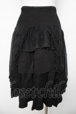 画像2: Ozz oneste / 王冠pt天蓋シフォンスカート  黒 Y-26-03-06-253-OO-SK-SZ-ZY