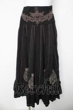 画像1: Ozz oneste / 天使フレームシャーリングロングスカート  黒 Y-26-03-06-254-OO-SK-SZ-ZY