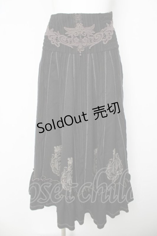 画像1: Ozz oneste / 天使フレームシャーリングロングスカート  黒 Y-26-03-06-254-OO-SK-SZ-ZY (1)