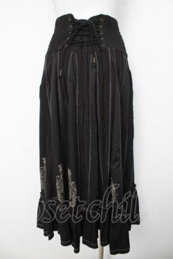 画像2: Ozz oneste / 天使フレームシャーリングロングスカート  黒 Y-26-03-06-254-OO-SK-SZ-ZY