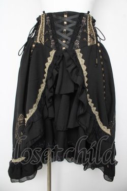 画像1: Ozz oneste / Celebration of Rose ロココスカート  黒/ゴールド Y-26-03-06-258-OO-SK-SZ-ZY