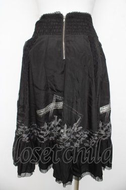 画像2: Ozz Croce / チェス柄ハシゴレーススカート  黒 Y-26-03-06-260-OO-SK-SZ-ZY