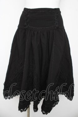 画像1: Rozen Kavalier / 刺繍モチーフハイウエストスカート  黒 Y-26-03-06-261-OO-SK-SZ-ZY