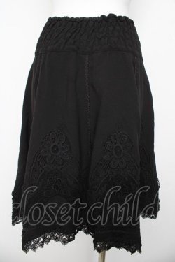 画像2: Rozen Kavalier / 刺繍モチーフハイウエストスカート  黒 Y-26-03-06-261-OO-SK-SZ-ZY