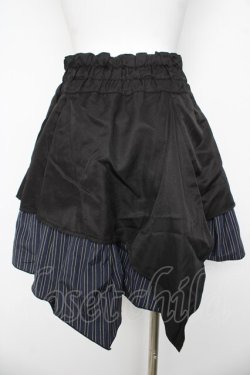 画像2: ALGONQUINS / ウエストベルト付きレイヤードスカート F ブラック/ネイビー Y-26-03-06-262-AL-SK-SZ-ZY