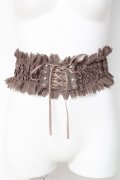 axes femme / レース編み上げゴムベルト  ブラウン Y-26-03-06-032-AX-ZA-SZ-ZY
