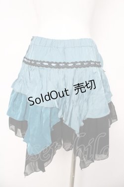 画像2: ALGONQUINS / 変形レイヤードスカート F ブルー/ブラック Y-26-03-06-263-AL-SK-SZ-ZY