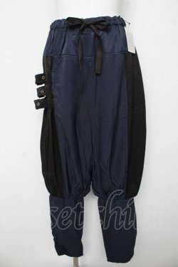 画像1: ALGONQUINS / バイカラーサルエルパンツ F ネイビー/ブラック Y-26-03-06-272-AL-PA-SZ-ZY