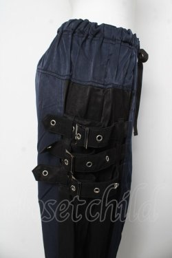 画像3: ALGONQUINS / バイカラーサルエルパンツ F ネイビー/ブラック Y-26-03-06-272-AL-PA-SZ-ZY