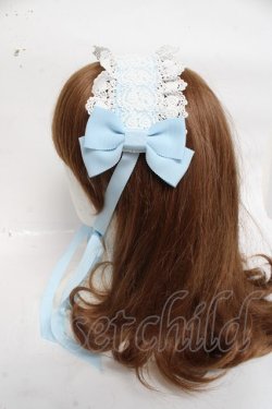 画像2: BABY, THE STARS SHINE BRIGHT / ロザリィ・ローズヘッドドレス  サックス/ホワイト Y-26-03-06-040-BA-AC-SZ-ZY