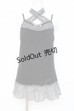 画像1: axes femme / 千鳥柄キャミトップス M 黒 Y-26-03-09-001-AX-TO-SZ-ZY