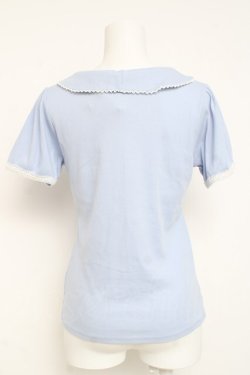 画像2: axes femme / レース切替リブトップス M サックス Y-26-03-09-039-AX-TO-SZ-ZY