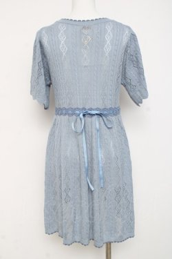 画像2: axes femme POETIQUE / トランプ柄透かし編みカーディガン M サックス Y-26-03-09-040-AX-TO-SZ-ZY