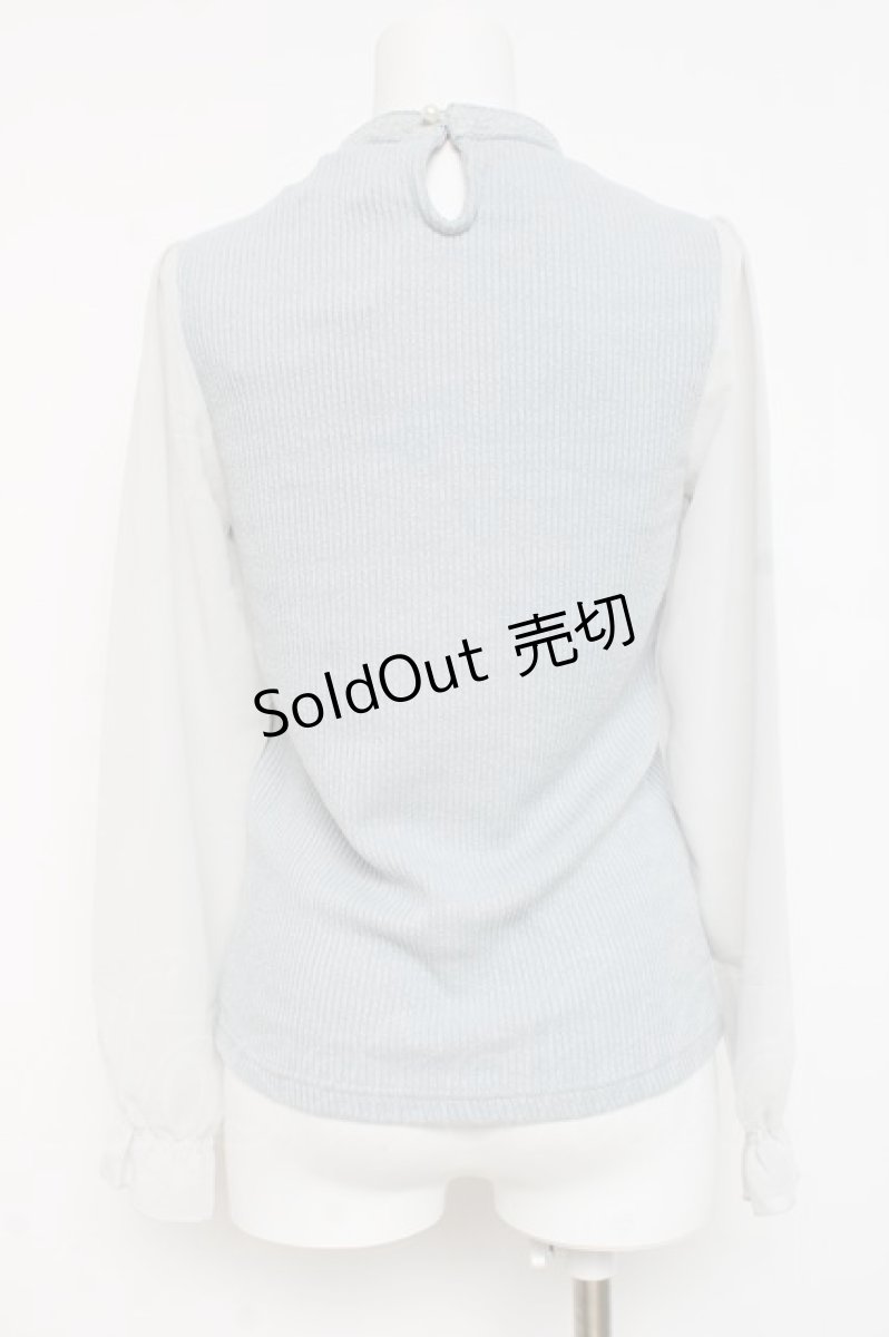 画像2: axes femme / お花畑刺繍ジャガードプルオーバー M サックス Y-26-03-09-041-AX-TO-SZ-ZY (2)