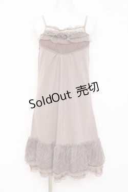 画像1: axes femme / 【タグ付き】ビーズ使いインナーワンピース M 茶 Y-26-03-09-005-AX-OP-SZ-ZY