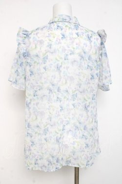画像2: axes femme / 花柄フリルシアーブラウス F サックス Y-26-03-09-044-AX-BL-SZ-ZY