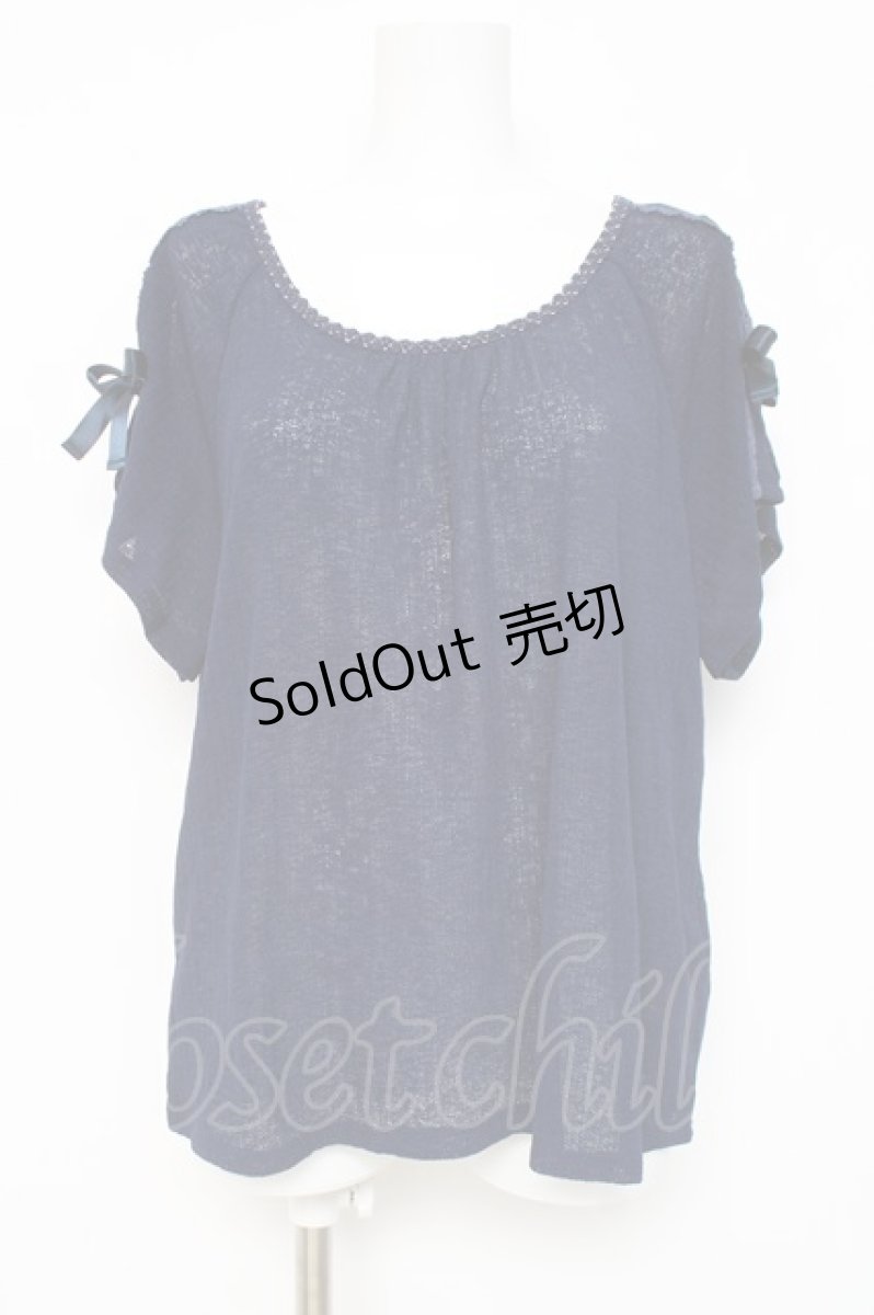 画像1: axes femme / 肩レースUPトップス  紺 Y-26-03-09-045-AX-TO-SZ-ZS (1)