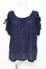 画像1: axes femme / 肩レースUPトップス  紺 Y-26-03-09-045-AX-TO-SZ-ZS (1)