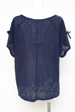 画像3: axes femme / 肩レースUPトップス  紺 Y-26-03-09-045-AX-TO-SZ-ZY