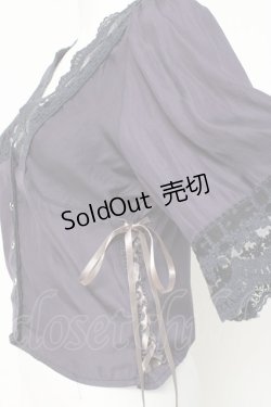 画像2: axes femme / ヴィンテージ風サテンブラウス M パープル Y-26-03-09-049-AX-BL-SZ-ZY