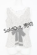 axes femme / ペプラムギンガムノースリーブトップス M 生成り×黒 Y-26-03-09-006-AX-TO-SZ-ZY