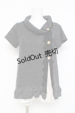 画像1: axes femme / ボタンデザイントップス  黒 Y-26-03-09-053-AX-TO-SZ-ZY