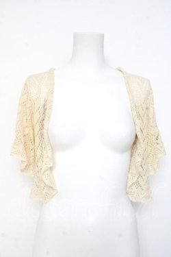 画像1: axes femme / プチバラ使い透かし編みボレロ M 生成り Y-26-03-09-055-AX-TO-SZ-ZY