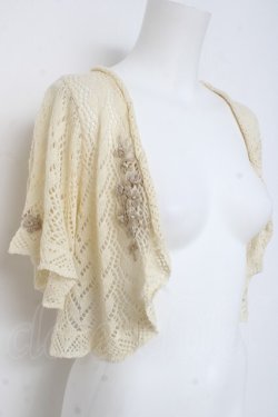 画像2: axes femme / プチバラ使い透かし編みボレロ M 生成り Y-26-03-09-055-AX-TO-SZ-ZY