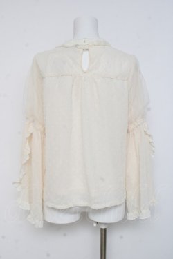 画像2: axes femme POETIQUE / フリル袖ドットドビーブラウス M 生成り Y-26-03-09-056-AX-BL-SZ-ZY