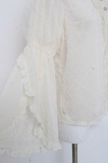 画像3: axes femme POETIQUE / フリル袖ドットドビーブラウス M 生成り Y-26-03-09-056-AX-BL-SZ-ZI (3)