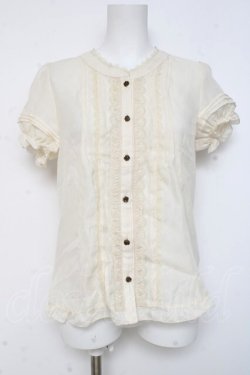 画像1: axes femme / スタンドカラードットブラウス M 生成り Y-26-03-09-058-AX-BL-SZ-ZY