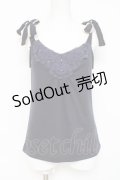 axes femme / 肩リボンレースタンク M 紺 Y-26-03-09-007-AX-TO-SZ-ZY