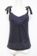 画像1: axes femme / 肩リボンレースタンク M 紺 Y-26-03-09-007-AX-TO-SZ-ZY (1)
