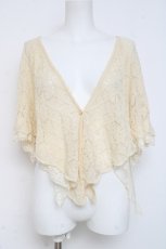 画像1: axes femme / レース重ねケープトッパーカーディガン M 生成り Y-26-03-09-062-AX-TO-SZ-ZI (1)