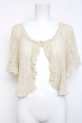 axes femme / 透かし編みフリルニットボレロ M 生成り Y-26-03-09-063-AX-TO-SZ-ZY