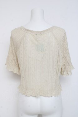 画像2: axes femme / 透かし編みフリルニットボレロ M 生成り Y-26-03-09-063-AX-TO-SZ-ZY