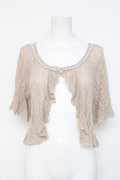 axes femme / 透かし編みフリルニットボレロ M ベージュ Y-26-03-09-064-AX-TO-SZ-ZY