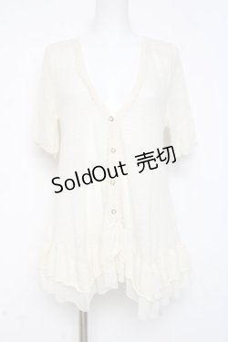 画像1: axes femme / バックレースアップ半袖カーディガン M 生成り Y-26-03-09-069-AX-TO-SZ-ZY