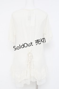 画像2: axes femme / バックレースアップ半袖カーディガン M 生成り Y-26-03-09-069-AX-TO-SZ-ZY