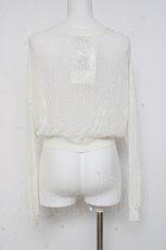 画像2: axes femme / ビジューボタン透かし編みカーディガン  白 Y-26-03-09-070-AX-TO-SZ-ZS (2)