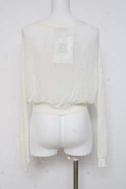 画像2: axes femme / ビジューボタン透かし編みカーディガン  白 Y-26-03-09-070-AX-TO-SZ-ZY