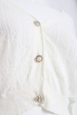 画像3: axes femme / ビジューボタン透かし編みカーディガン  白 Y-26-03-09-070-AX-TO-SZ-ZS (3)