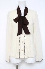 画像1: axes femme / ボータイブラウス風プルオーバー M 生成り Y-26-03-09-072-AX-TO-SZ-ZS (1)