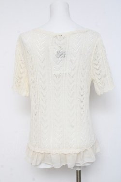 画像2: axes femme / プチバラ使い透かし編みニット M 生成り Y-26-03-09-073-AX-TO-SZ-ZY