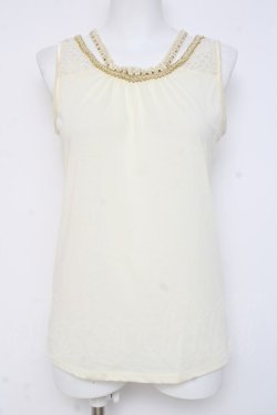 画像1: axes femme / ビジューストラップ付きタンク M 生成り Y-26-03-09-008-AX-TO-SZ-ZY