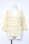 axes femme / スカラップ刺繍プルブラウス M イエロー Y-26-03-09-074-AX-BL-SZ-ZY
