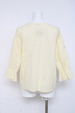 画像2: axes femme / スカラップ刺繍プルブラウス M イエロー Y-26-03-09-074-AX-BL-SZ-ZI (2)
