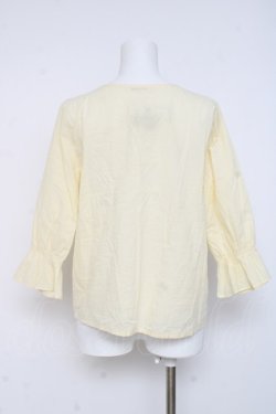 画像2: axes femme / スカラップ刺繍プルブラウス M イエロー Y-26-03-09-074-AX-BL-SZ-ZY