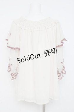 画像3: axes femme / 刺繍入パイピングプルオーバー M 生成り Y-26-03-09-075-AX-BL-SZ-ZY